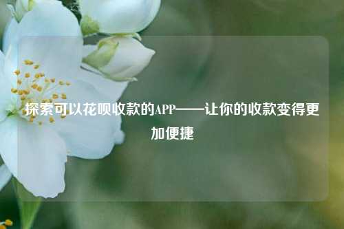 探索可以花呗收款的APP——让你的收款变得更加便捷