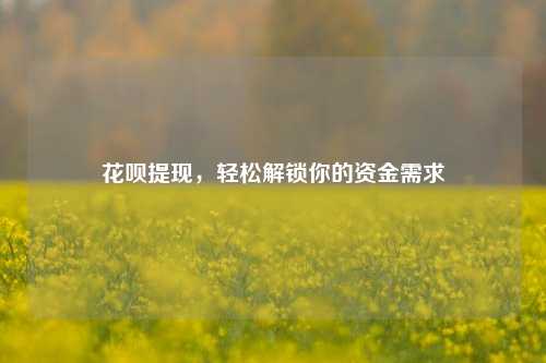 花呗提现，轻松解锁你的资金需求