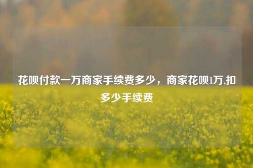 花呗付款一万商家手续费多少，商家花呗1万,扣多少手续费