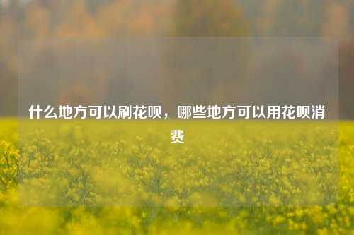 什么地方可以刷花呗，哪些地方可以用花呗消费