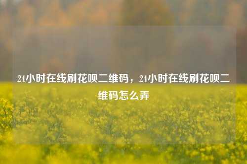 24小时在线刷花呗二维码，24小时在线刷花呗二维码怎么弄