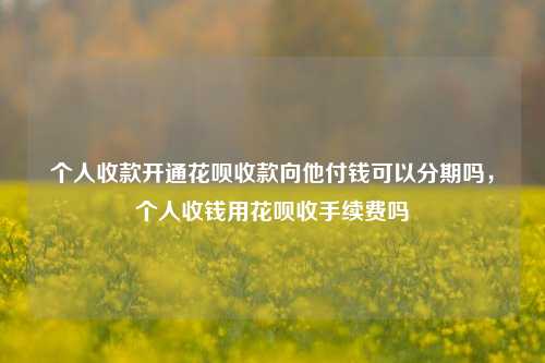 个人收款开通花呗收款向他付钱可以分期吗，个人收钱用花呗收手续费吗