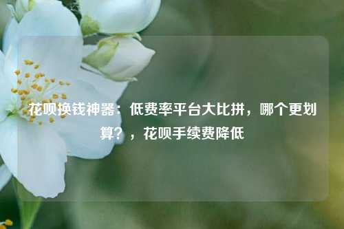 花呗换钱神器：低费率平台大比拼，哪个更划算？，花呗手续费降低