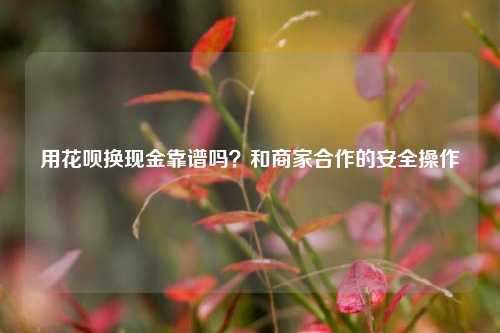 用花呗换现金靠谱吗？和商家合作的安全操作