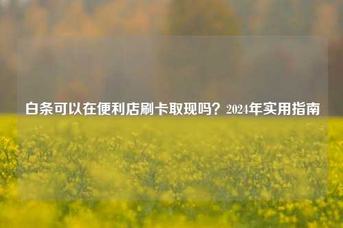 白条可以在便利店刷卡取现吗？2024年实用指南