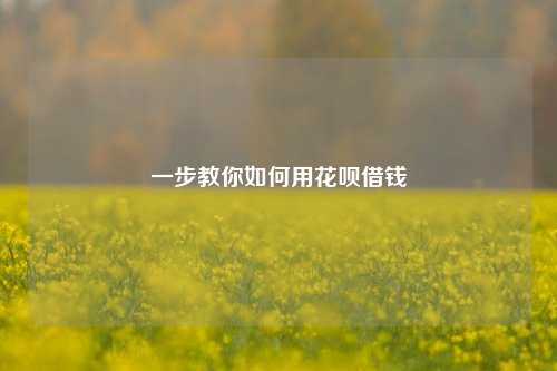 一步教你如何用花呗借钱