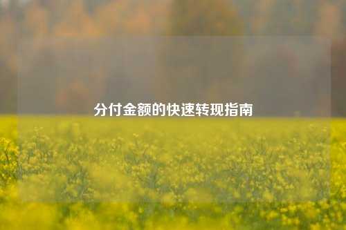 分付金额的快速转现指南