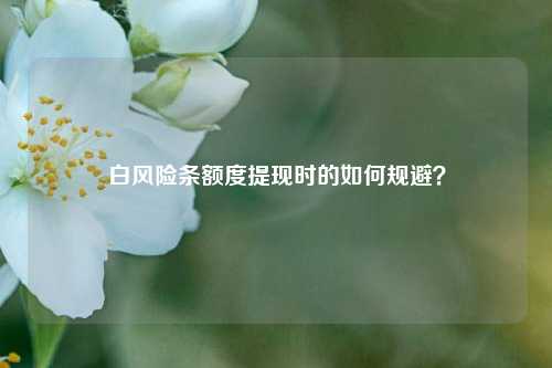 白风险条额度提现时的如何规避？