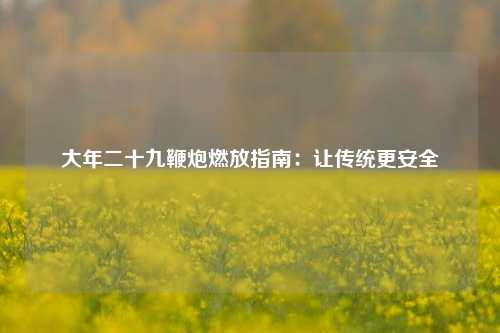 大年二十九鞭炮燃放指南：让传统更安全